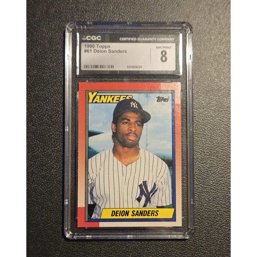 1990 Topps #61 Deion Sanders RC CGC 8